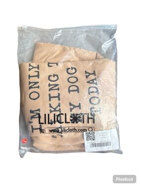 Lilcloth Beige Graphic Sweatshirt - Black Text